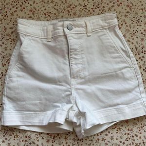 Everlane High Rise The Cotton Twill shorts In White size 2